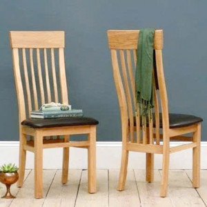 Ghế 5 Nan - Đứng : Gỗ Sồi - Mặt Ghế Nệm